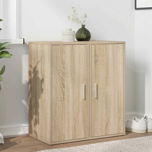 Shoe Cabinet Set of 2 Sonoma Oak Engineered Wood Medium