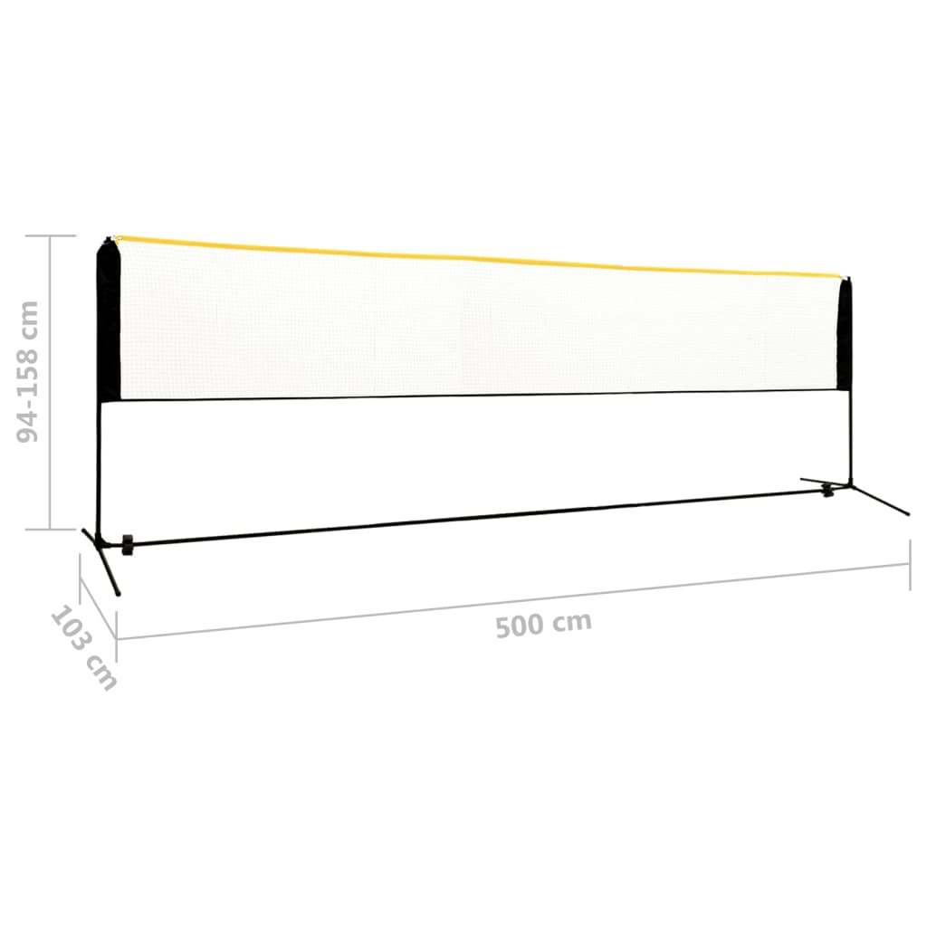 Adjustable Badminton Net 500x103x37.0 - 62.2 " Metal