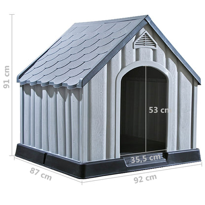 Dog House Gray Plastic Large Durable Dog House Rectangular