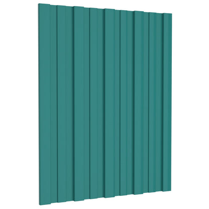 Roof Panel 12 pcs Green 23.62 x 17.72 in Galvanised steel