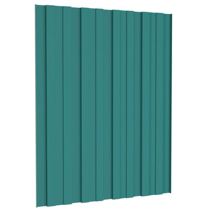 Roof Panel 12 pcs Green 23.62 x 17.72 in Galvanised steel