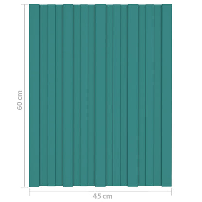 Roof Panel 12 pcs Green 23.62 x 17.72 in Galvanised steel