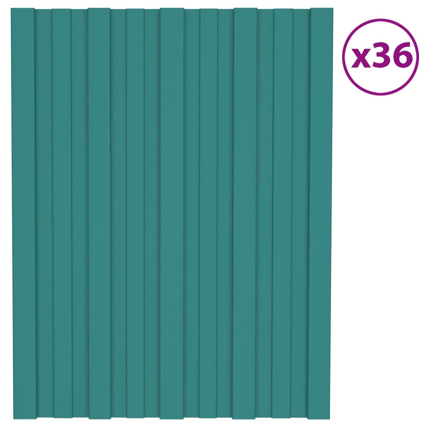 Roof Panel 36 pcs Green 23.62 x 17.72 in Galvanised steel