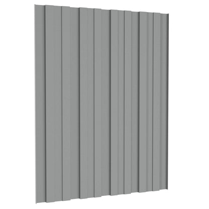 Roof Panel 12 pcs Grey 23.62 x 17.72 in Galvanised steel