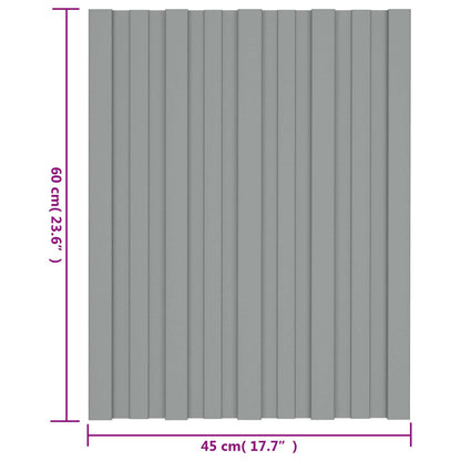 Roof Panel 12 pcs Grey 23.62 x 17.72 in Galvanised steel
