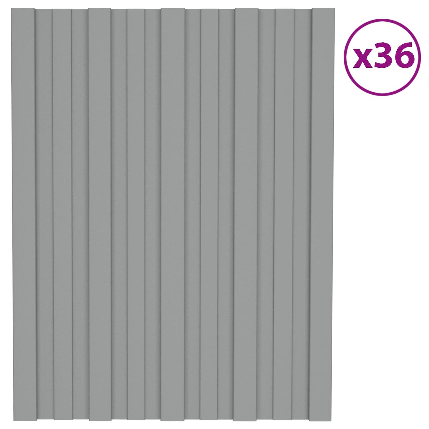 Roof Panel 36 pcs Grey 23.62 x 17.72 in Galvanised steel