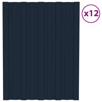 Roof Panel 12 pcs Anthracite 23.62 x 17.72 in Galvanised steel