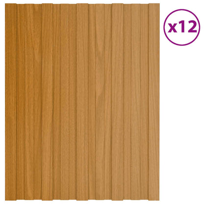 Roof Panel 12 pcs Natural 23.62 x 17.72 in Galvanised steel