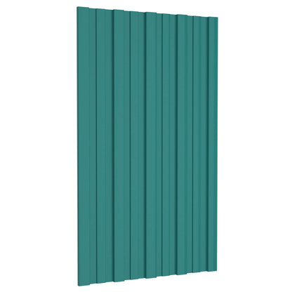 Roof Panel 12 pcs Green 31.50 x 17.72 in Galvanised steel