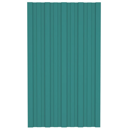 Roof Panel 12 pcs Green 31.50 x 17.72 in Galvanised steel
