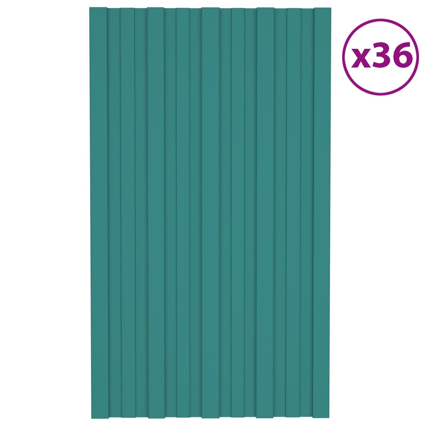 Roof Panel 36 pcs Green 31.50 x 17.72 in Galvanised steel