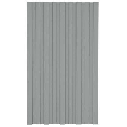 Roof Panel 12 pcs Grey 31.50 x 17.72 in Galvanised steel