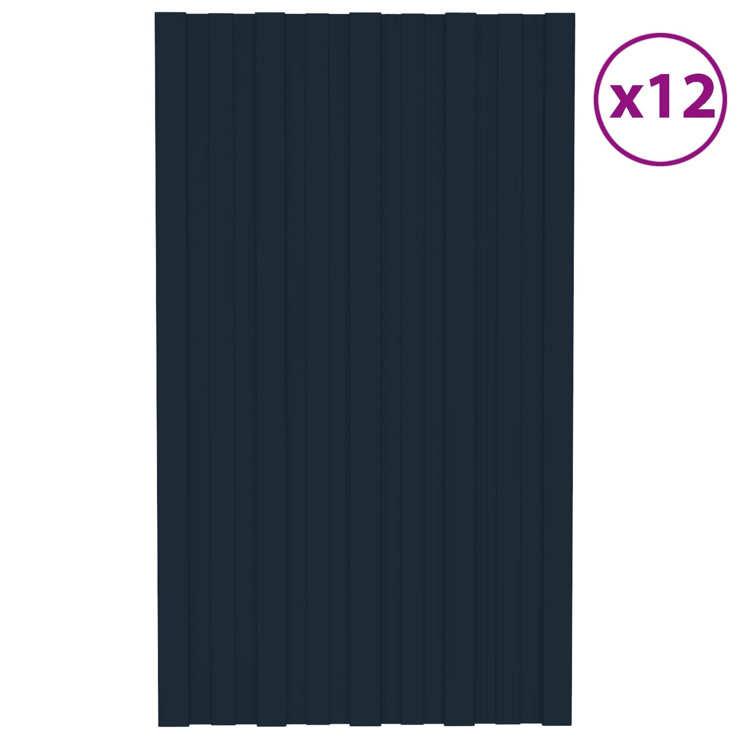 Roof Panel 12 pcs Anthracite 31.50 x 17.72 in Galvanised steel