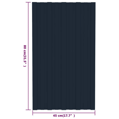Roof Panel 36 pcs Anthracite 31.50 x 17.72 in Galvanised steel