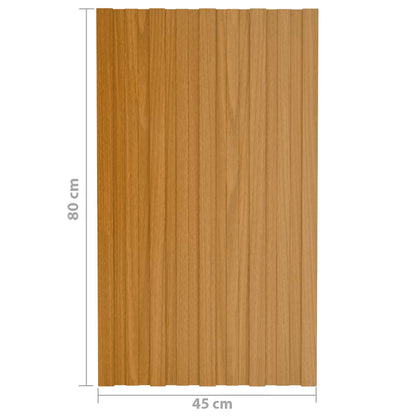 Roof Panel 36 pcs Natural 31.50 x 17.72 in Galvanised steel