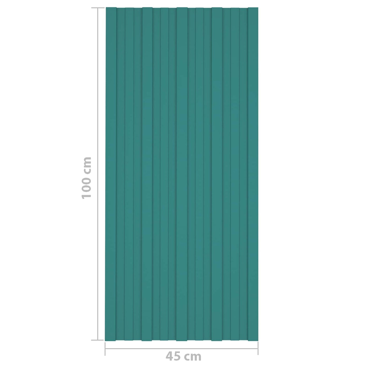 Roof Panel 12 pcs Green 39.37 x 17.72 in Galvanised steel