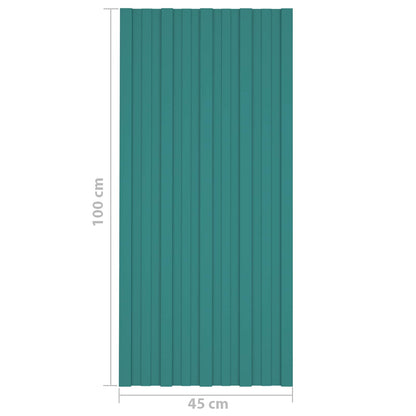 Roof Panel 36 pcs Green 39.37 x 17.72 in Galvanised steel