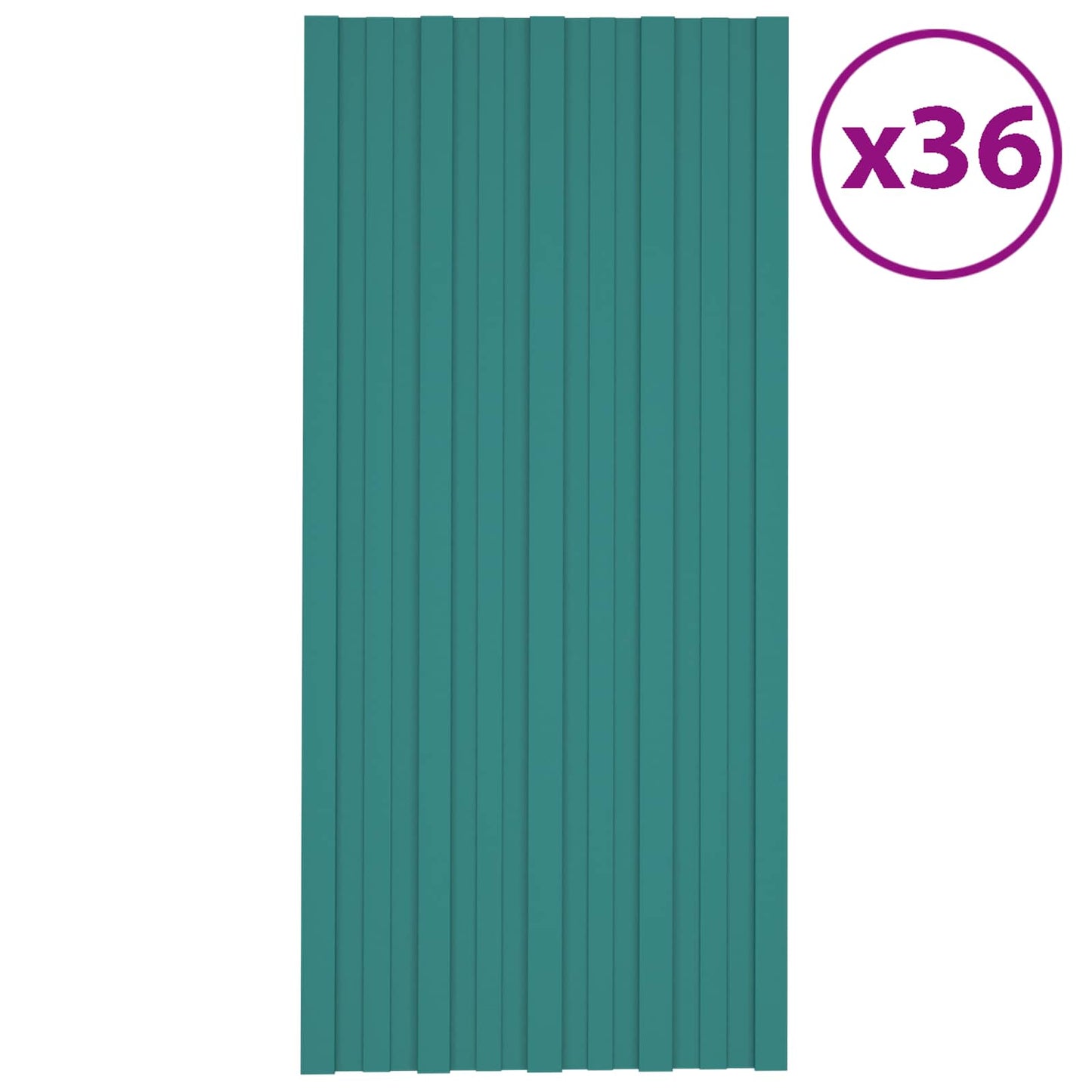 Roof Panel 36 pcs Green 39.37 x 17.72 in Galvanised steel