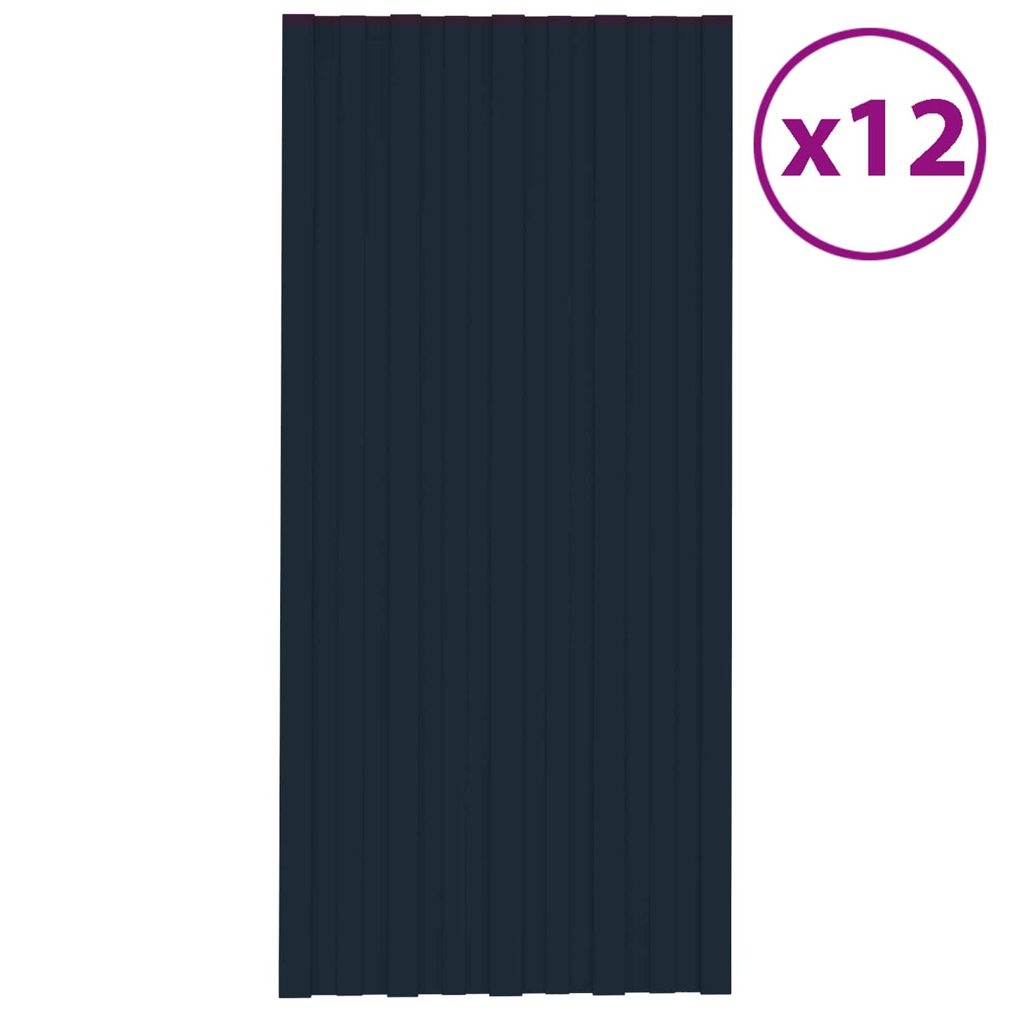 Roof Panel 12 pcs Anthracite 39.37 x 17.72 in Galvanised steel