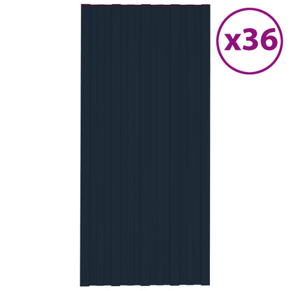 Roof Panel 36 pcs Anthracite 39.37 x 17.72 in Galvanised steel