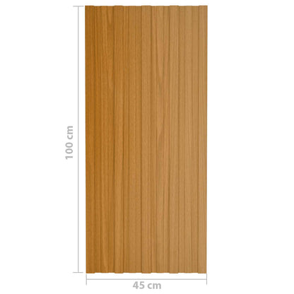 Roof Panel 12 pcs Natural 39.37 x 17.72 in Galvanised steel