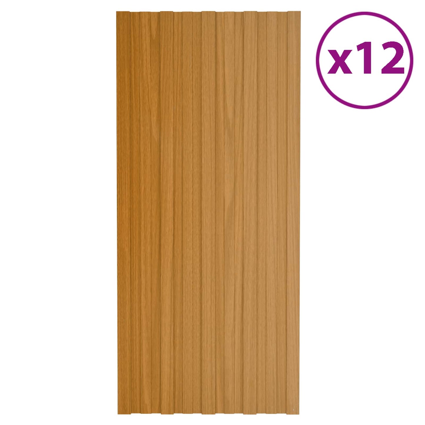Roof Panel 12 pcs Natural 39.37 x 17.72 in Galvanised steel
