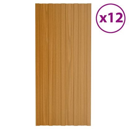 Roof Panel 12 pcs Natural 39.37 x 17.72 in Galvanised steel