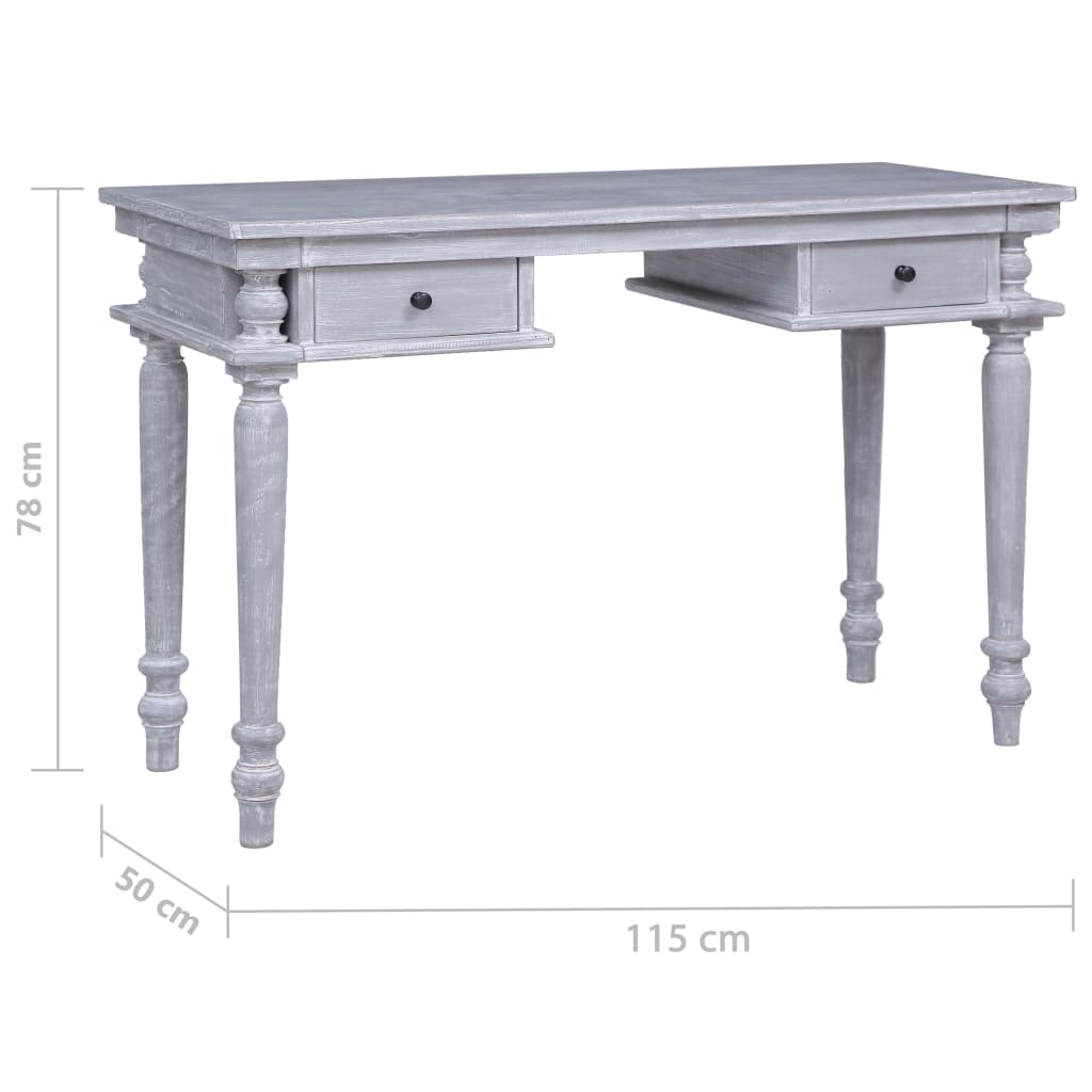 Desk 45.3x19.7x30.7" Solid Mahogany Wood