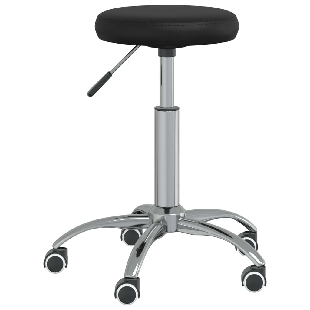 Massage Stool Black Faux leather, chrome steel Swivel Modern