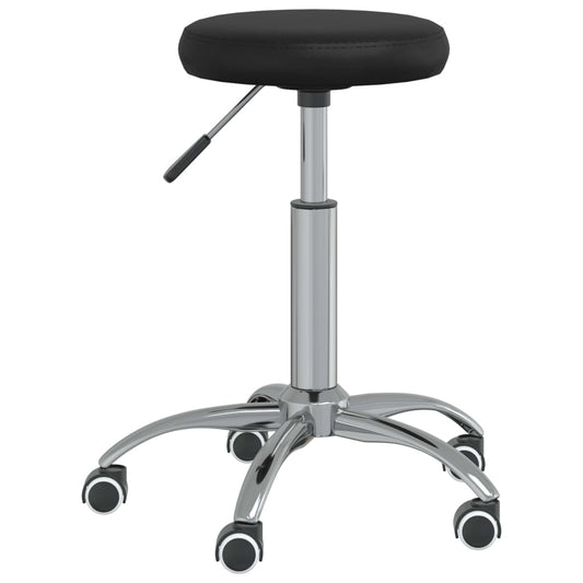 Massage Stool Black Faux leather, chrome steel Swivel Modern