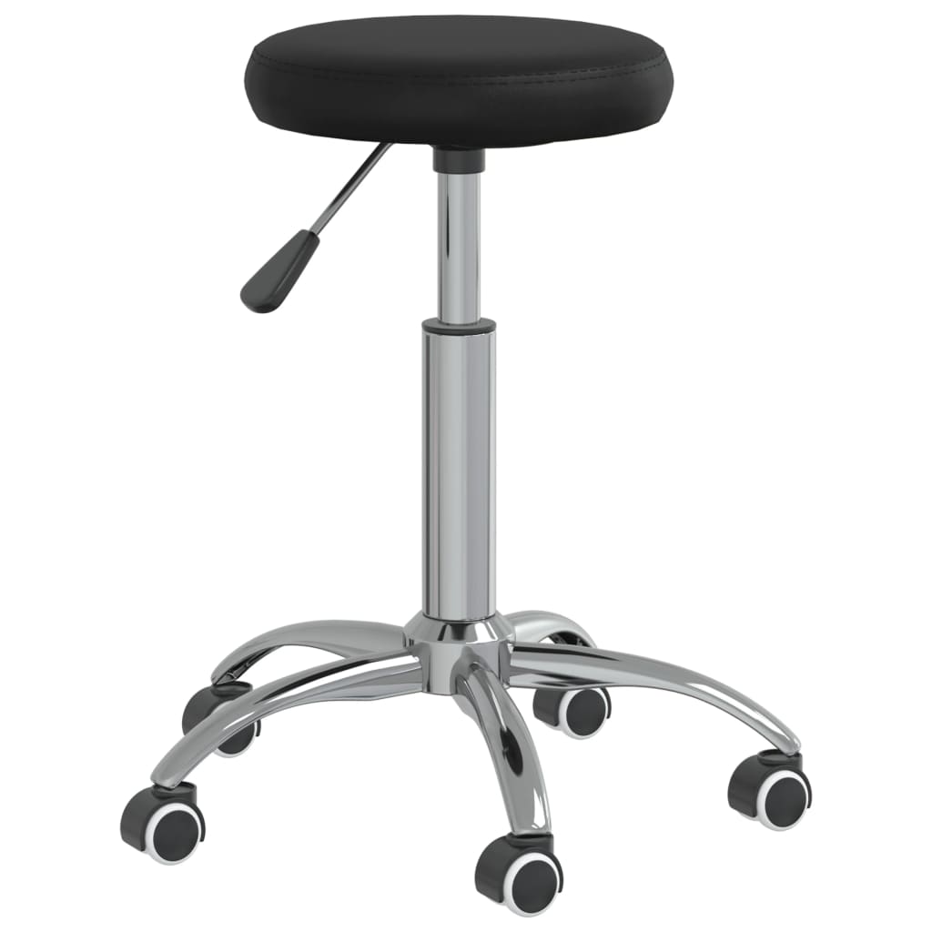 Massage Stool Black Faux leather, chrome steel Swivel Modern