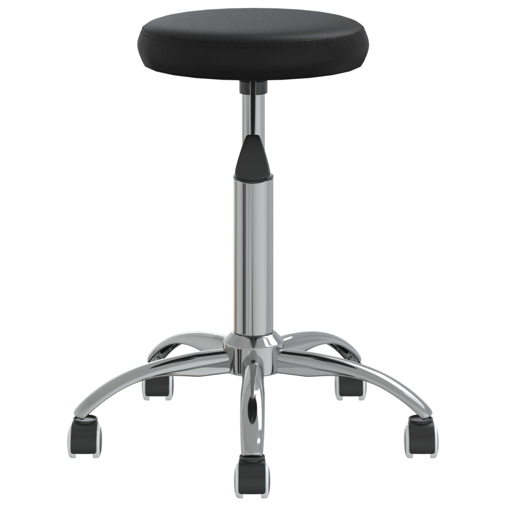Massage Stool Black Faux leather, chrome steel Swivel Modern