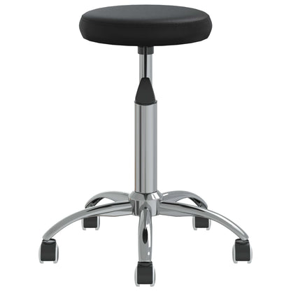 Massage Stool Black Faux leather, chrome steel Swivel Modern