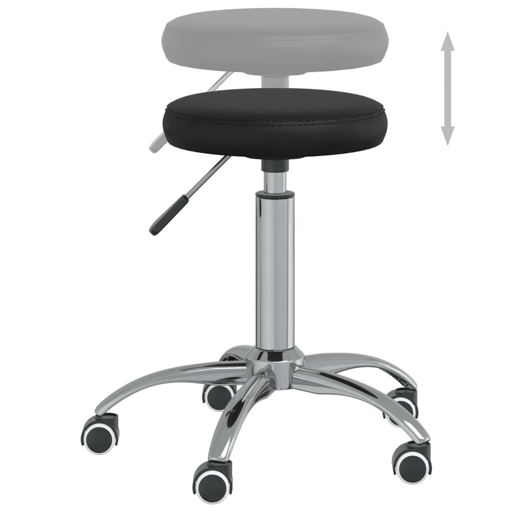 Massage Stool Black Faux leather, chrome steel Swivel Modern