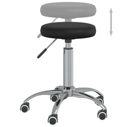 Massage Stool Black Faux leather, chrome steel Swivel Modern