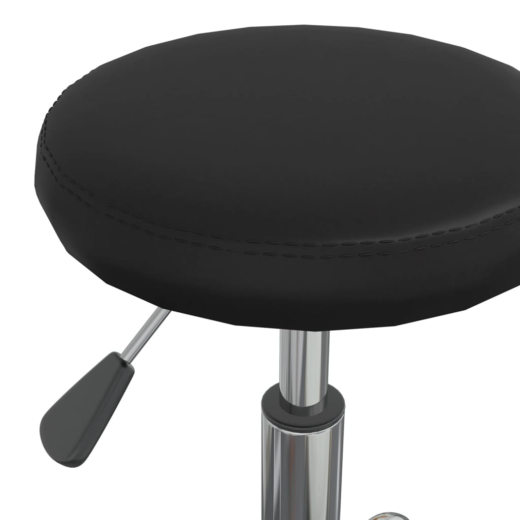 Massage Stool Black Faux leather, chrome steel Swivel Modern