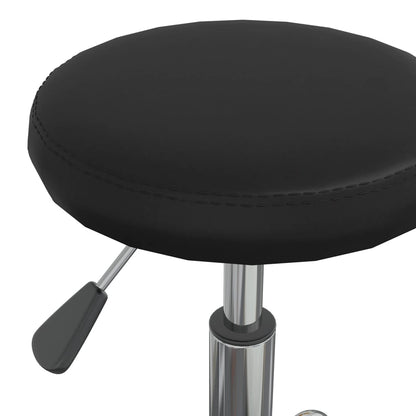Massage Stool Black Faux leather, chrome steel Swivel Modern