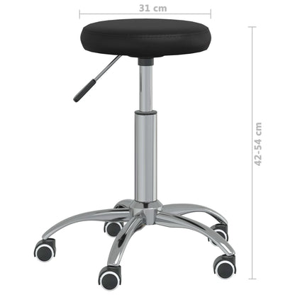 Massage Stool Black Faux leather, chrome steel Swivel Modern