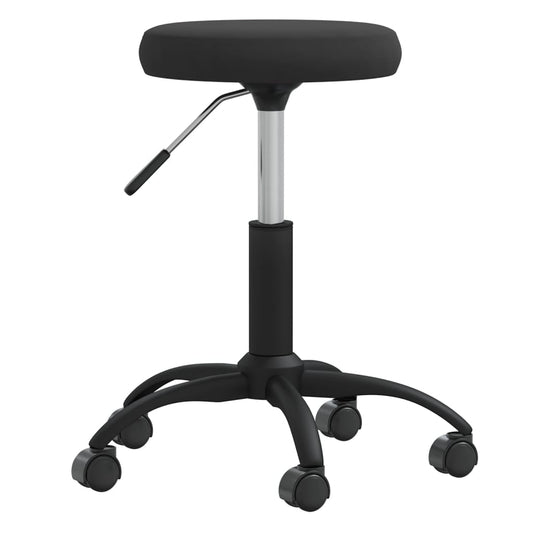 Massage Stool Black Velvet, Powder-Coated Steel Medium Swivel