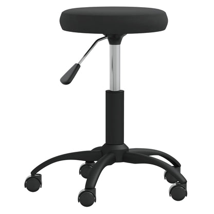 Massage Stool Black Velvet, Powder-Coated Steel Medium Swivel