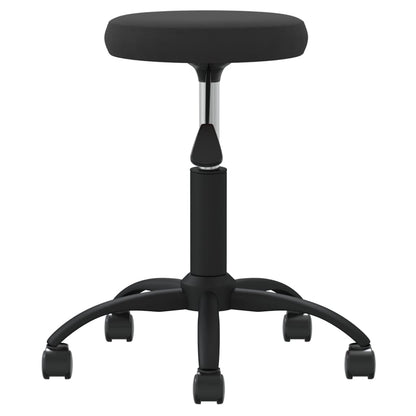 Massage Stool Black Velvet, Powder-Coated Steel Medium Swivel