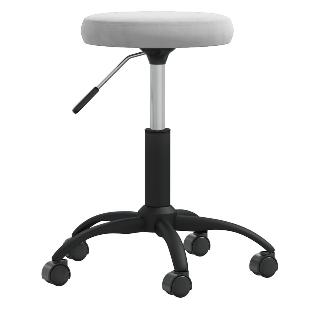 Massage Stool Light Grey Velvet, Powder-Coated Steel