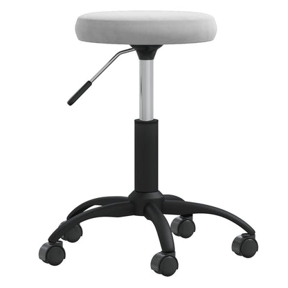 Massage Stool Light Grey Velvet, Powder-Coated Steel