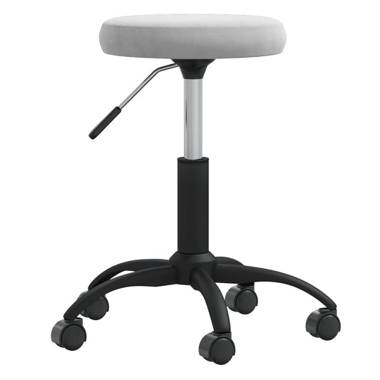 Massage Stool Light Grey Velvet, Powder-Coated Steel