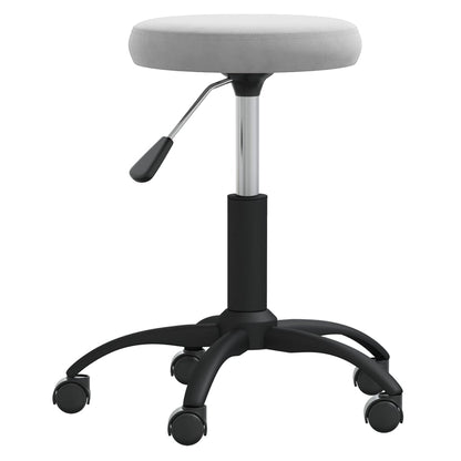 Massage Stool Light Grey Velvet, Powder-Coated Steel