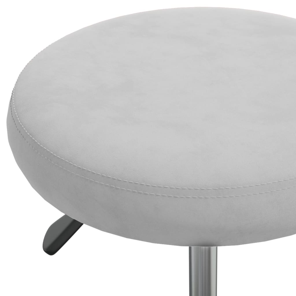 Massage Stool Light Grey Velvet, Powder-Coated Steel