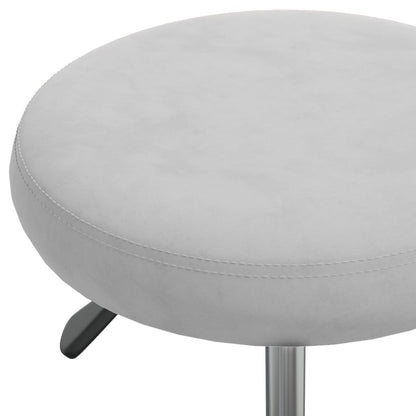 Massage Stool Light Grey Velvet, Powder-Coated Steel