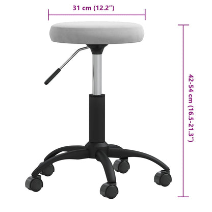 Massage Stool Light Grey Velvet, Powder-Coated Steel