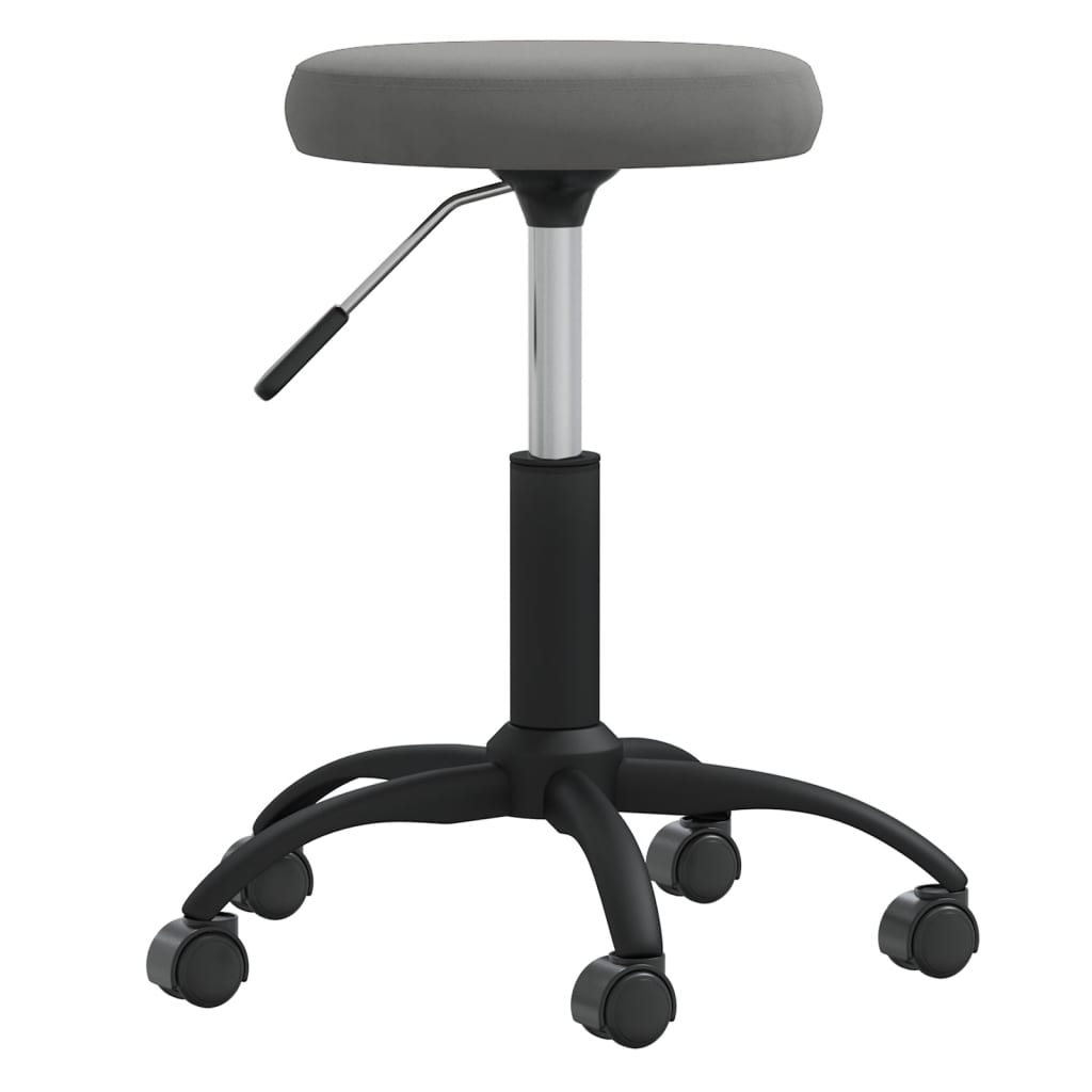 Massage Stool Dark Grey Velvet (100% polyester), Powder-Coated Steel