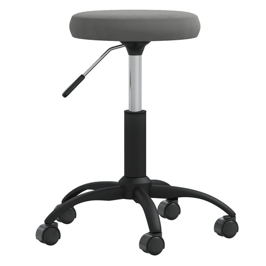 Massage Stool Dark Grey Velvet (100% polyester), Powder-Coated Steel